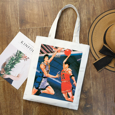 Slam Dunk Bevásárlótáska Vászon Shopper Japán Anime Hanamichi Sakuragi Bolsas De Tela Bag Vásárlás SLAM DUNK Újrafelhasználható Sacolák