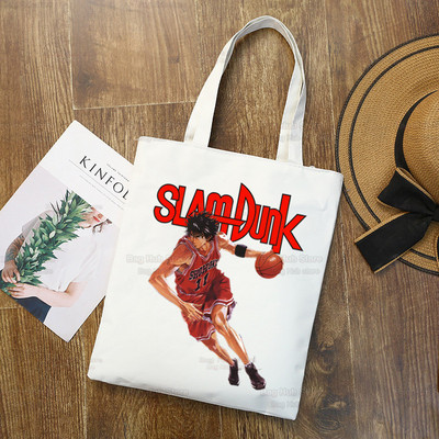 Slam Dunk Bevásárlótáska Vászon Shopper Japán Anime Hanamichi Sakuragi Bolsas De Tela Bag Vásárlás SLAM DUNK Újrafelhasználható Sacolák