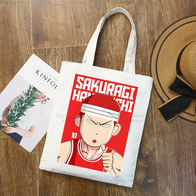 Slam Dunk Bevásárlótáska Vászon Shopper Japán Anime Hanamichi Sakuragi Bolsas De Tela Bag Vásárlás SLAM DUNK Újrafelhasználható Sacolák