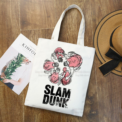 Slam Dunk Bevásárlótáska Vászon Shopper Japán Anime Hanamichi Sakuragi Bolsas De Tela Bag Vásárlás SLAM DUNK Újrafelhasználható Sacolák