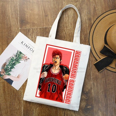 Slam Dunk Bevásárlótáska Vászon Shopper Japán Anime Hanamichi Sakuragi Bolsas De Tela Bag Vásárlás SLAM DUNK Újrafelhasználható Sacolák