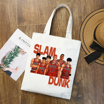 Slam Dunk Bevásárlótáska Vászon Shopper Japán Anime Hanamichi Sakuragi Bolsas De Tela Bag Vásárlás SLAM DUNK Újrafelhasználható Sacolák