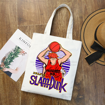 Slam Dunk Bevásárlótáska Vászon Shopper Japán Anime Hanamichi Sakuragi Bolsas De Tela Bag Vásárlás SLAM DUNK Újrafelhasználható Sacolák