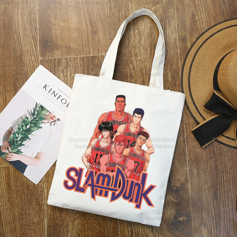 Slam Dunk Bevásárlótáska Vászon Shopper Japán Anime Hanamichi Sakuragi Bolsas De Tela Bag Vásárlás SLAM DUNK Újrafelhasználható Sacolák