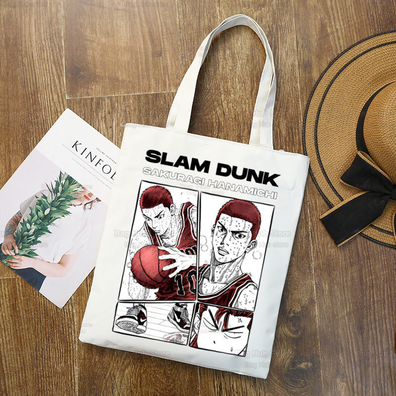 Slam Dunk Bevásárlótáska Vászon Shopper Japán Anime Hanamichi Sakuragi Bolsas De Tela Bag Vásárlás SLAM DUNK Újrafelhasználható Sacolák