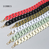 Nauji madingi moteriški krepšio aksesuarai, nuimamų dalių pakaitinė grandinėlė Balta žalia raudona prabangus dirželis, moteriškos akrilo pečių grandinės