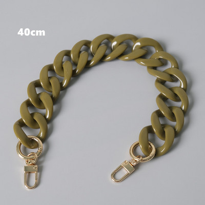 Nauji madingi moteriški krepšio aksesuarai, nuimamų dalių pakaitinė grandinėlė Balta žalia raudona prabangus dirželis, moteriškos akrilo pečių grandinės