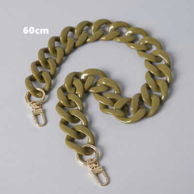 Nauji madingi moteriški krepšio aksesuarai, nuimamų dalių pakaitinė grandinėlė Balta žalia raudona prabangus dirželis, moteriškos akrilo pečių grandinės