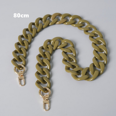 Nauji madingi moteriški krepšio aksesuarai, nuimamų dalių pakaitinė grandinėlė Balta žalia raudona prabangus dirželis, moteriškos akrilo pečių grandinės