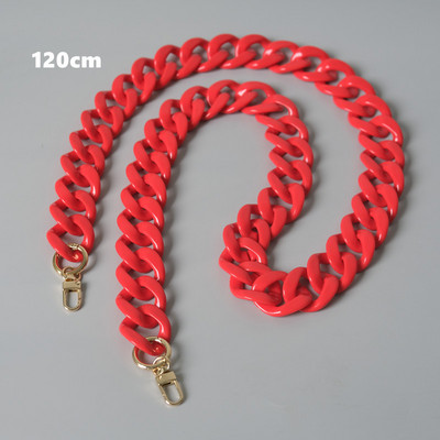 Nauji madingi moteriški krepšio aksesuarai, nuimamų dalių pakaitinė grandinėlė Balta žalia raudona prabangus dirželis, moteriškos akrilo pečių grandinės