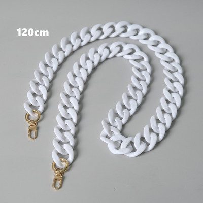 Nauji madingi moteriški krepšio aksesuarai, nuimamų dalių pakaitinė grandinėlė Balta žalia raudona prabangus dirželis, moteriškos akrilo pečių grandinės