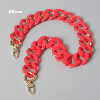 Nauji madingi moteriški krepšio aksesuarai, nuimamų dalių pakaitinė grandinėlė Balta žalia raudona prabangus dirželis, moteriškos akrilo pečių grandinės