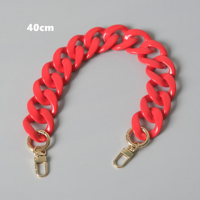 Nauji madingi moteriški krepšio aksesuarai, nuimamų dalių pakaitinė grandinėlė Balta žalia raudona prabangus dirželis, moteriškos akrilo pečių grandinės