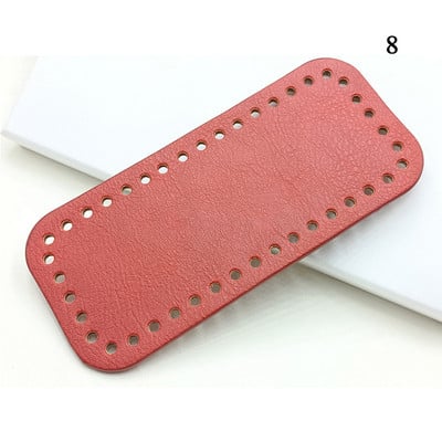 18x8cm hosszú alsó kötött táska PU bőr táska alap kézzel készített alja lyukakkal barkács horgolt táska alsó táska készítő kiegészítő