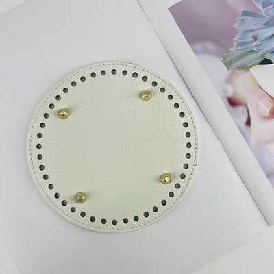 18x8cm hosszú alsó kötött táska PU bőr táska alap kézzel készített alja lyukakkal barkács horgolt táska alsó táska készítő kiegészítő