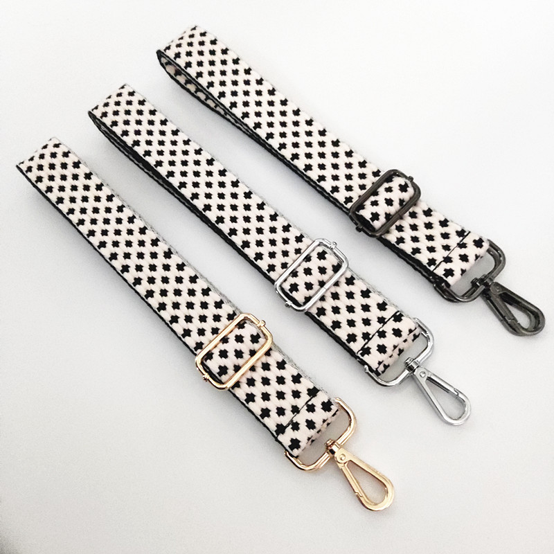 Curea pentru geantă pentru femei, cu broderie cu buline, curea de umăr lată, curea de schimb reglabilă pentru rucsac, curea pentru un singur umăr.