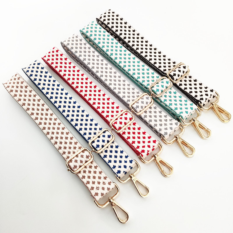 Curea pentru geantă pentru femei, cu broderie cu buline, curea de umăr lată, curea de schimb reglabilă pentru rucsac, curea pentru un singur umăr.