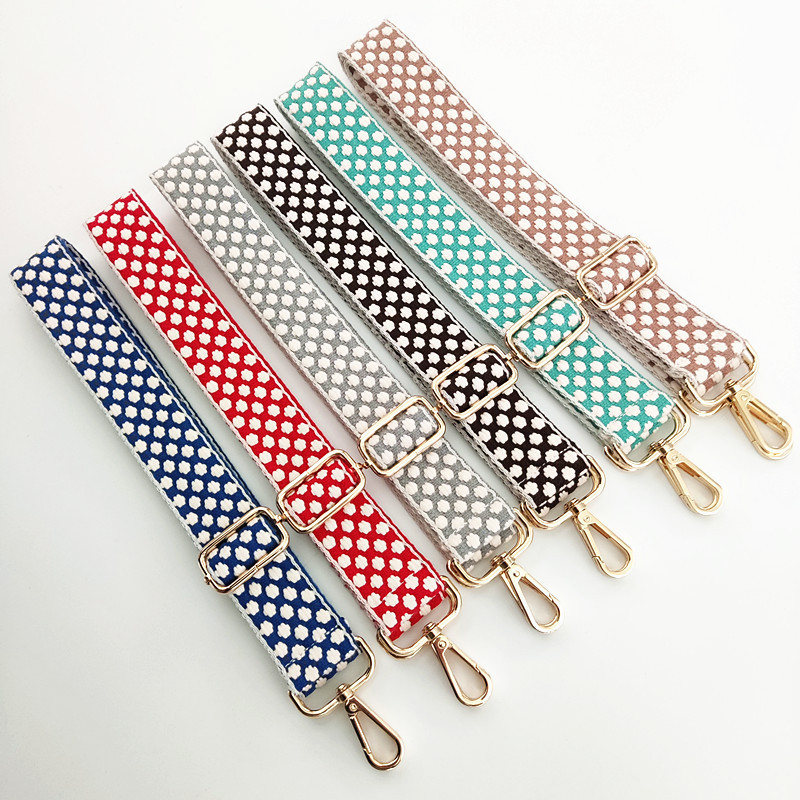 Curea pentru geantă pentru femei, cu broderie cu buline, curea de umăr lată, curea de schimb reglabilă pentru rucsac, curea pentru un singur umăr.