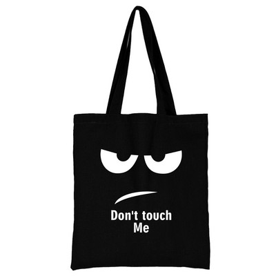 Bevásárlótáska, nő, fekete vászon hordtáska, kézi alkalmi, újrafelhasználható fehér mintás válltáska, nagy kapacitású összecsukható kézitáska