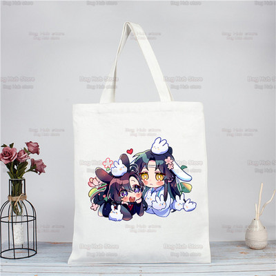 Mo Dao Zu Shi iepirkumu soma Pārtikas preču pircēju džutas soma Nepieradināta Lan WangJi Wei Wu Xian soma atkārtoti lietojama Bolsa Compra Sacolas