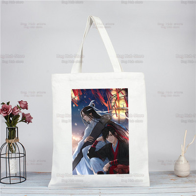 Mo Dao Zu Shi iepirkumu soma Pārtikas preču pircēju džutas soma Nepieradināta Lan WangJi Wei Wu Xian soma atkārtoti lietojama Bolsa Compra Sacolas