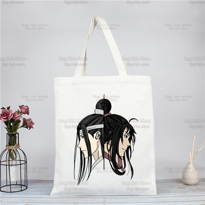 Mo Dao Zu Shi iepirkumu soma Pārtikas preču pircēju džutas soma Nepieradināta Lan WangJi Wei Wu Xian soma atkārtoti lietojama Bolsa Compra Sacolas