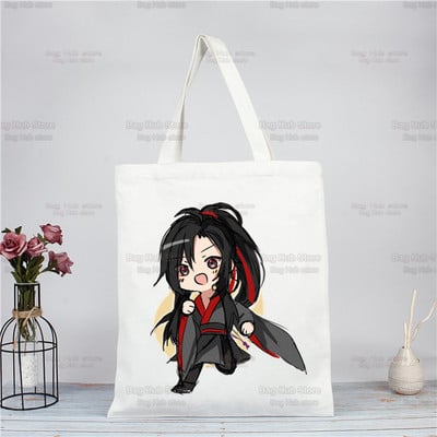 Mo Dao Zu Shi iepirkumu soma Pārtikas preču pircēju džutas soma Nepieradināta Lan WangJi Wei Wu Xian soma atkārtoti lietojama Bolsa Compra Sacolas