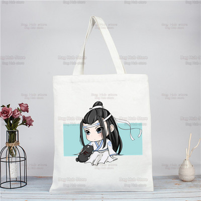 Mo Dao Zu Shi iepirkumu soma Pārtikas preču pircēju džutas soma Nepieradināta Lan WangJi Wei Wu Xian soma atkārtoti lietojama Bolsa Compra Sacolas