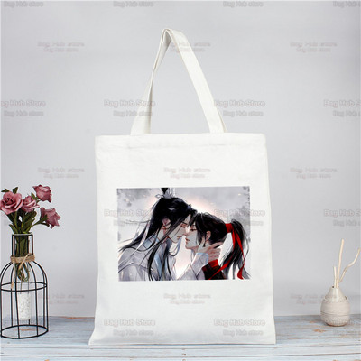 Mo Dao Zu Shi iepirkumu soma Pārtikas preču pircēju džutas soma Nepieradināta Lan WangJi Wei Wu Xian soma atkārtoti lietojama Bolsa Compra Sacolas