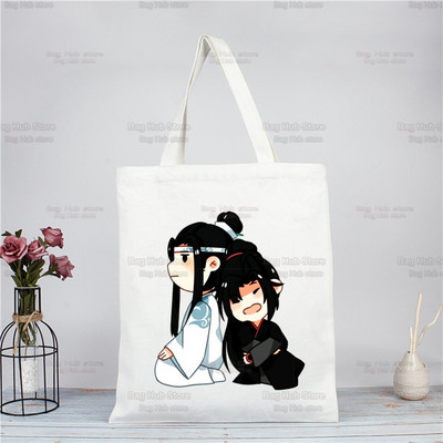 Mo Dao Zu Shi iepirkumu soma Pārtikas preču pircēju džutas soma Nepieradināta Lan WangJi Wei Wu Xian soma atkārtoti lietojama Bolsa Compra Sacolas