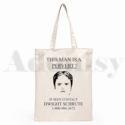 The Office TV Show Dunder Mifflin Paper Company Genți de pânză de umăr Geanta de mână pentru colegiu Harajuku de mare capacitate Geanta de cumpărături pentru femei