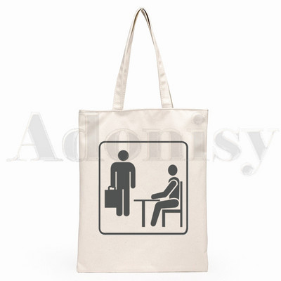 The Office TV Show Dunder Mifflin Paper Company Genți de pânză de umăr Geanta de mână pentru colegiu Harajuku de mare capacitate Geanta de cumpărături pentru femei