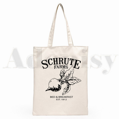 The Office TV Show Dunder Mifflin Paper Company Genți de pânză de umăr Geanta de mână pentru colegiu Harajuku de mare capacitate Geanta de cumpărături pentru femei