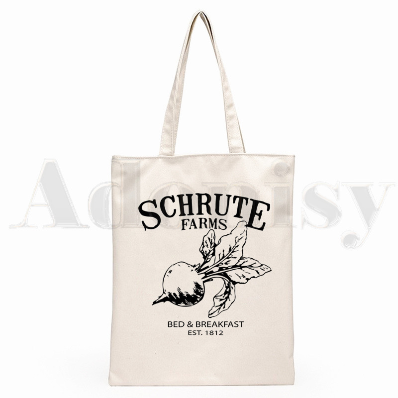 The Office TV Show Dunder Mifflin Paper Company Genți de pânză de umăr Geanta de mână pentru colegiu Harajuku de mare capacitate Geanta de cumpărături pentru femei