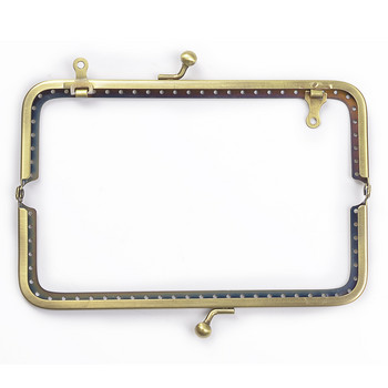 Πλαίσιο μεταλλικό πορτοφόλι 18,5 cm Τετράγωνη λαβή για τσάντα συμπλέκτη Αξεσουάρ τσάντας κατασκευής Kiss κούμπωμα κλειδαριά 4 χρωμάτων