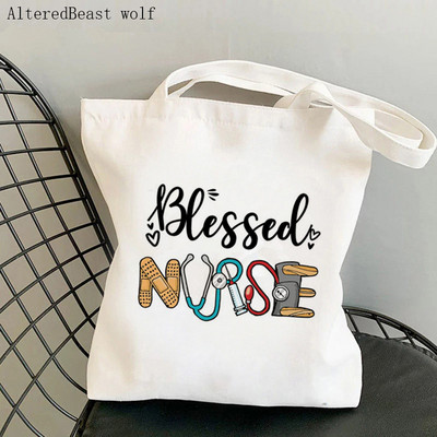 Moterų pirkinių krepšys Slaugės žodžiai Spalvingas Kawaii Krepšys Harajuku Pirkinių drobė Pirkėjų krepšys mergaičių rankinė Nešiojamas pečių moteriškas krepšys