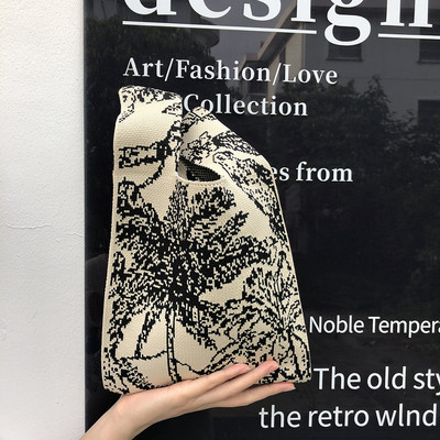 Moteriškas korėjietiškas medvilninių verpalų, nertų liemenių formos krepšys moterims, mergaitiškas vintažinis mielas, mielas Harajuku megztas pečių krepšys