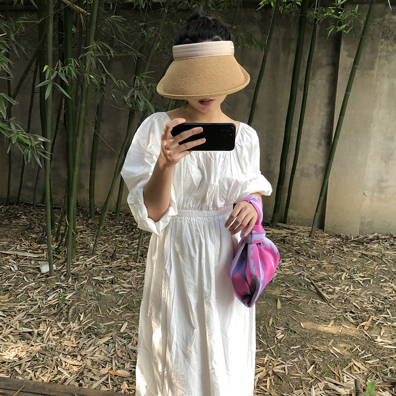 Moteriškas korėjietiškas medvilninių verpalų, nertų liemenių formos krepšys moterims, mergaitiškas vintažinis mielas, mielas Harajuku megztas pečių krepšys