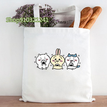 Γυναικείες τσάντες Kawaii Chiikawa Τσάντα Harajuku Shopping Canvas Shopper Τσάντα Tote Τσάντα Χαριτωμένα Cartoon Shopper Shooder Lady Bags