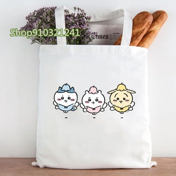 Γυναικείες τσάντες Kawaii Chiikawa Τσάντα Harajuku Shopping Canvas Shopper Τσάντα Tote Τσάντα Χαριτωμένα Cartoon Shopper Shooder Lady Bags