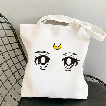 Shopper Sailor Meow On the moon Τσάντα Kawaii Γυναίκες Harajuku Τσάντα για ψώνια Καμβά Τσάντα Shopper Τσάντα για κορίτσι Τσάντα Τσάντα ώμου Lady Bag