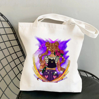 Shopper Sailor Meow On the moon Τσάντα Kawaii Γυναίκες Harajuku Τσάντα για ψώνια Καμβά Τσάντα Shopper Τσάντα για κορίτσι Τσάντα Τσάντα ώμου Lady Bag