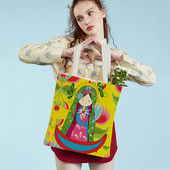 Geantă de cumpărături pentru doamne, din seria Virgin Mary, pliabilă, reutilizabilă, pentru cumpărături, stil Harajuku, toc de pânză pentru studenți