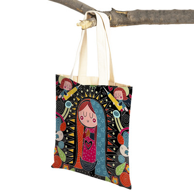 Geantă de cumpărături pentru doamne, din seria Virgin Mary, pliabilă, reutilizabilă, pentru cumpărături, stil Harajuku, toc de pânză pentru studenți