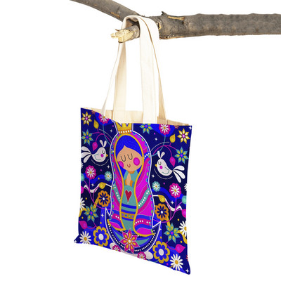 Geantă de cumpărături pentru doamne, din seria Virgin Mary, pliabilă, reutilizabilă, pentru cumpărături, stil Harajuku, toc de pânză pentru studenți
