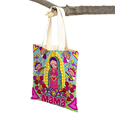 Geantă de cumpărături pentru doamne, din seria Virgin Mary, pliabilă, reutilizabilă, pentru cumpărături, stil Harajuku, toc de pânză pentru studenți