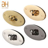 Cataramă de închidere metalică cu închidere prin răsucire ovală de 4,7 cm pentru portofel artizanal din piele, geantă pentru femei, geantă de mână, geantă de umăr, accesorii bricolaj