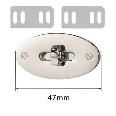 Cataramă de închidere metalică cu închidere prin răsucire ovală de 4,7 cm pentru portofel artizanal din piele, geantă pentru femei, geantă de mână, geantă de umăr, accesorii bricolaj