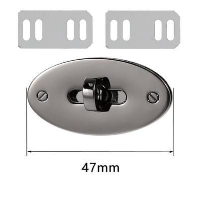 Cataramă de închidere metalică cu închidere prin răsucire ovală de 4,7 cm pentru portofel artizanal din piele, geantă pentru femei, geantă de mână, geantă de umăr, accesorii bricolaj