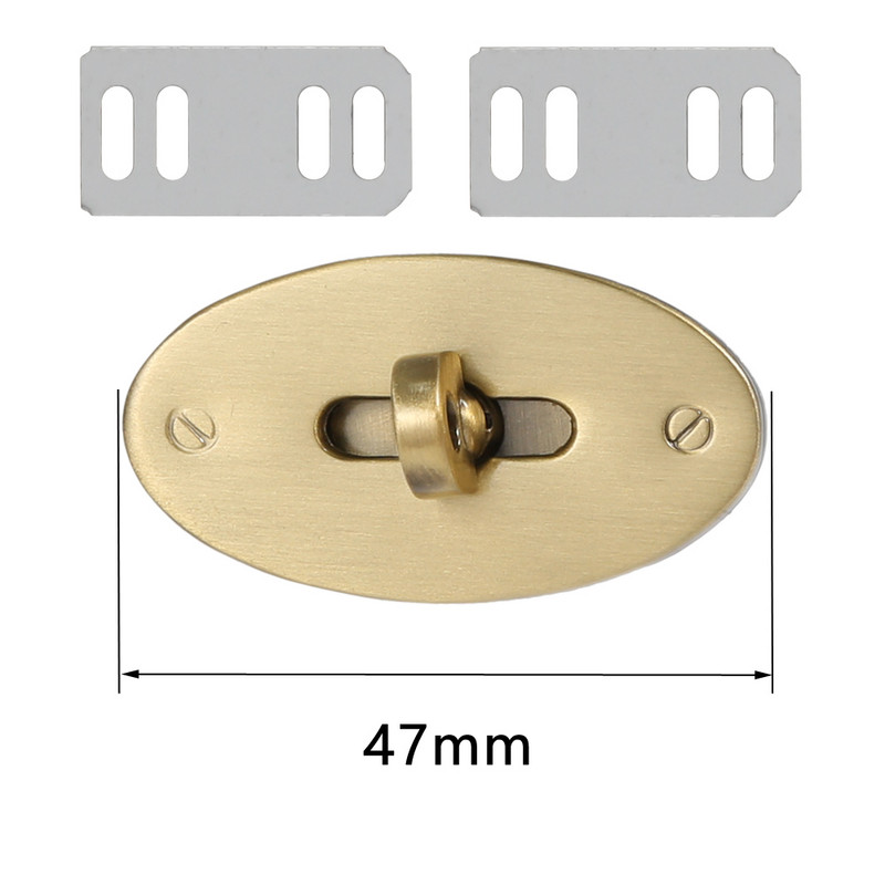 Cataramă de închidere metalică cu închidere prin răsucire ovală de 4,7 cm pentru portofel artizanal din piele, geantă pentru femei, geantă de mână, geantă de umăr, accesorii bricolaj